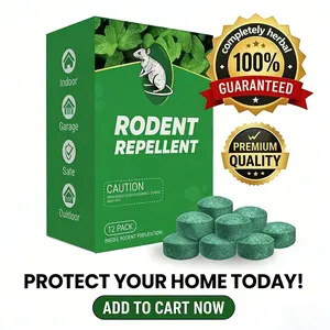 12 Pack Natural Rodent Repellent Balls with Peppermint & Lemon Oil, Long Lasting Scent Deterrent for Squirrels & Rats, Easy to Use for Indoor & Outdoor