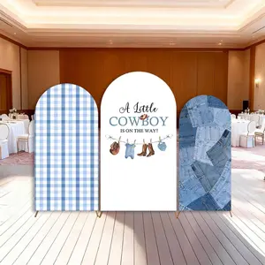 15-day Delivery Little Cowboy is on the way Baby Shower Backdrop Arch Cover Baby Boy Party Summer