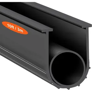 VEVOR Garage Door Seals Bottom Rubber, U Shape+O Ring Garage Door Weather Stripping, Universal Weatherproof Threshold Buffering Sealing Rubber, 5/16 inch T - Ends and 3 3/4 inch Width (20 Ft, Black)VEVOR Super Brand Day