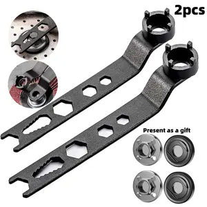 2pcs Multi-Functional Four-Jaw Angle Grinder Wrench Set, Includes 4 Clamps, 6-In-1 Adjustable Wrench for Angle Grinders and Metal Processing