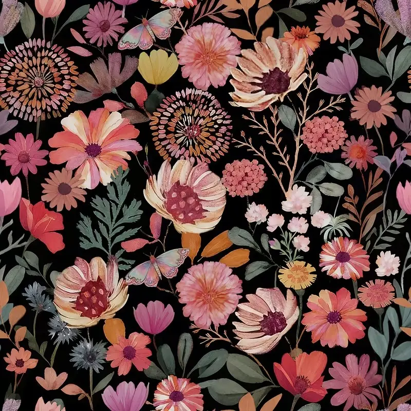 Bohemian Self-Adhesive Decorative Wallpaper Roll, High Saturation Romantic Floral Pattern, Waterproof Easy Peel & Stick, Home Decor, Living Room Bedroom, Floral Peel And Stick Wallpaper