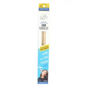 Wally's Natural Ear Candles - Beeswax, Unscented - 2pk