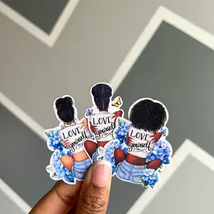 Love Yourself Vinyl Stickers- Girl Power , Vinyl Sticker, Black Girl Magic, Self Love, Empowering