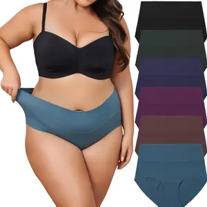 LEVAO 6/12 Pack Women's High Waist Seamless Underwear Full Coverage Brief No Show Panties Comfortable Breathable Stretch Panty Multi 6 Pack S-XXL