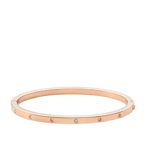 Fossil Women's Sadie Shine Bright Rose Gold-Tone Stainless Steel Bangle Bracelet