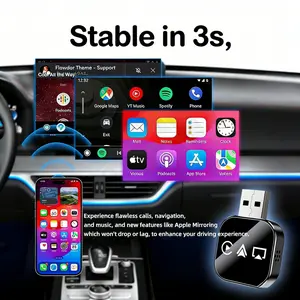 3-in-1 CarPlay Adapter Converts Wired to Wireless, Supports AirPlay Screen Mirroring, Suitable for Original Factory Wired CarPlay Cars (Batteries Not Included)
