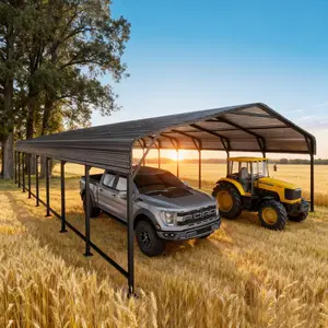 MNLR 20x40 FT Metal Carport, Galvanized Steel Outdoor Shelter for Cars, Trucks, Boats & Tractors tool garden double lockable door backyard patio