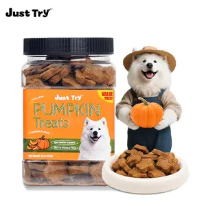Just Try 15 OZ Pumpkin Dog Treats Support Digestion Gut Health Healthy Dog Treats Training treats