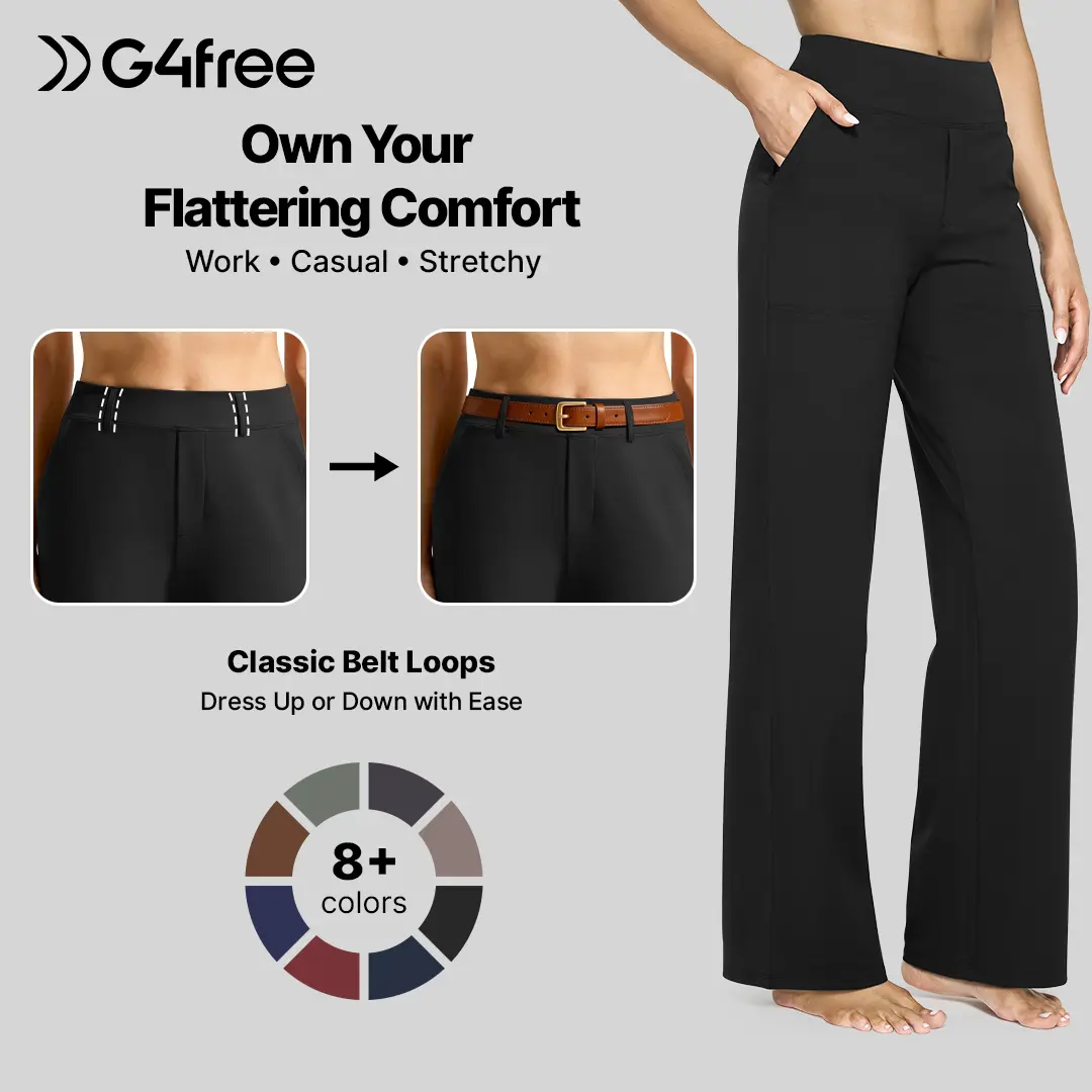 G4Free Women's High-Waist Pull-On Wide Leg Dress Pants - Stretchy Casual Bottoms with Pockets, Basic Effortless Daily Style EverGoing 2026, Bottom G4Free Women's High-Waist Pull-On Wide Leg Dress Pants - Stretchy Casual Bottoms with Pockets, Basic Effortless Daily Style EverGoing 2026, Bottom