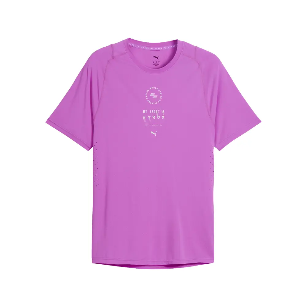 PUMA Mens X Hyrox Dryelite Crew Neck Short Sleeve Athletic Training Casual Tops Casual - Pink