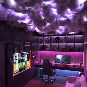 k-Smart LED Cloud Light, 16.4FT, ABS Resin, Adjustable Brightness, Dimmable Lightning Effect, Remote & App Control, USB Powered, Wall Mount, Wireless with Button Battery, Includes Light Source-74