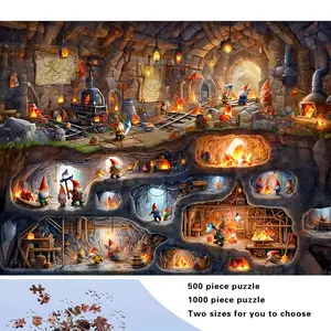 S&H 500/1000 Pieces Adult Puzzle, High Quality, Stress Relief Fun Family Game, Suitable for Birthdays, Christmas, Halloween, Best Gift, Deeply Loved by Puzzle Enthusiasts