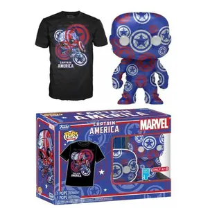 Funko Pop! Captain America Art Series & Captain America Tee L, Sealed 36 - Target Exclusive Vinyl Figure