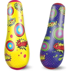 Punching Bag for Kids, 47 Inches Kids Punching Bag with Bounce-Back Action, Double-Sided Inflatable Punching Bag(1 Pack)