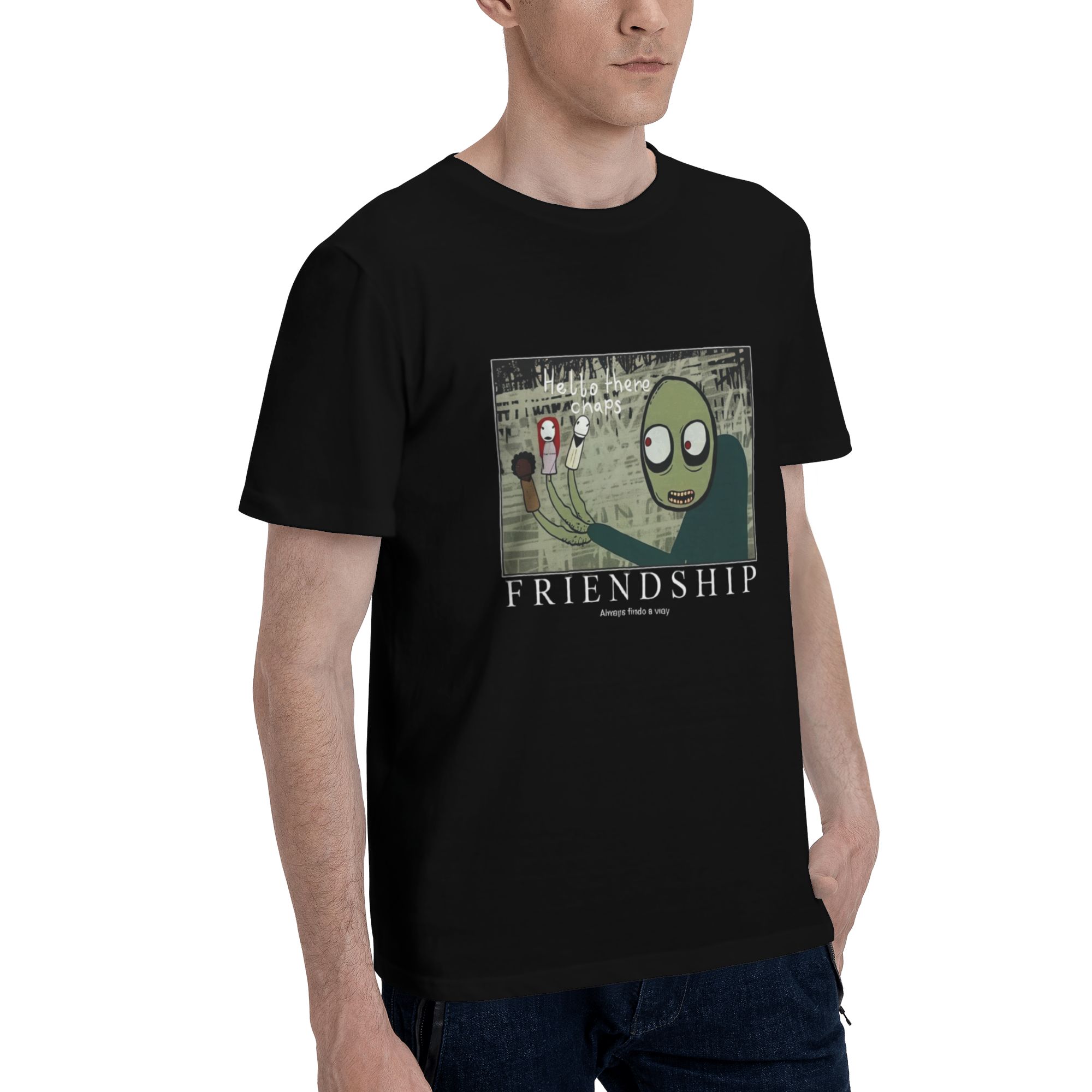 Salad Fingers "Friendship Always Finds a Way" Graphic T-Shirt