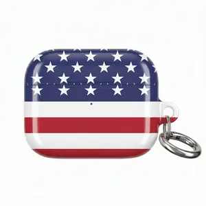 American Flag Airpod Case - USA Patriotic Stars and Stripes Aesthetic Shell - Red White and Blue Protective Case - 4th of July Independence Day Gift
