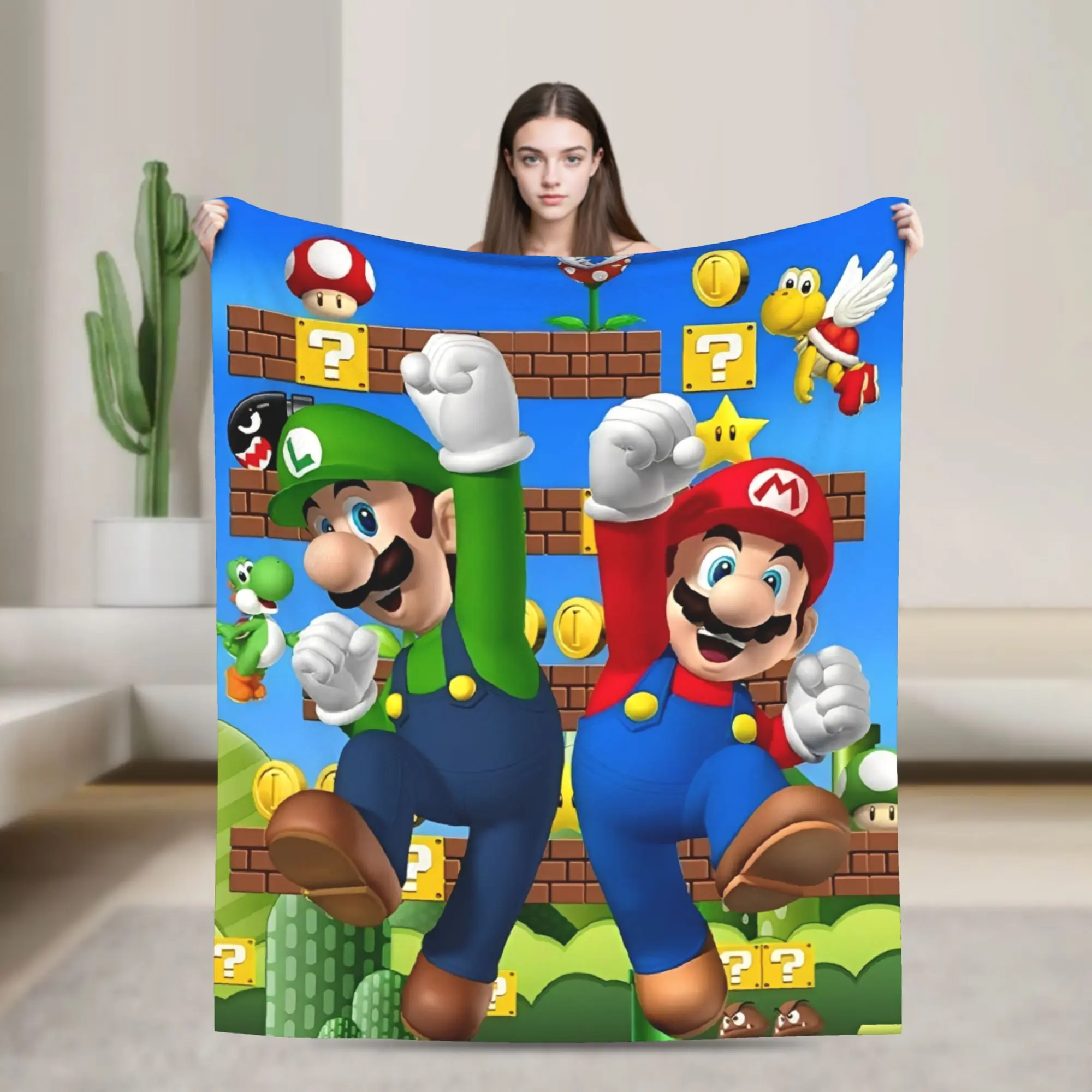 Super Soft M-Marios Bros Throw Blanket Premium Fleece Flannel Lightweight  Bed Blanket Super Cozy Blankets All Season Use