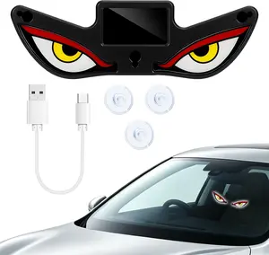 Solar Devil Eyes Car LED Light, Wireless No Drill Solar Powered Demon Eyes Warning Lights for Cars Windshield Rear Window, Waterproof LED Eyes Animated for Trucks/SUVs/RV/Vans