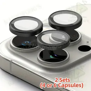 KAYKWONG'S 2 Sets Camera Lens Protector Film for iPhone 13/14/15/16/17 Plus Promax Air Pro, Ar+af Tempered Glass 9h, Scratch Resistant Metal Cover, HD Clear Accessory, Flash Protection