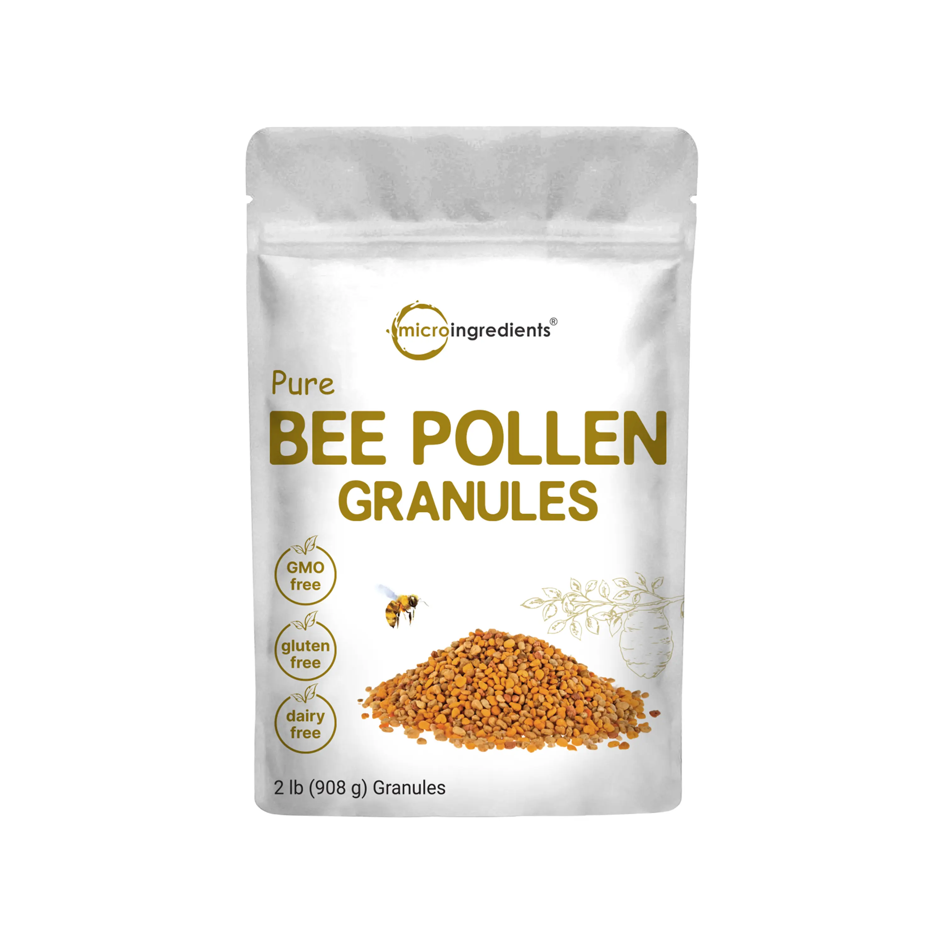 Micro Ingredients Fresh Bee Pollen Whole Granules, 2 Pounds