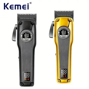 Kemei 1825 Professional Barber Hair Clipper Brushless Motor DLC Fade Blade Hair Trimmer Cordless Electric Taper Hair Cutting Machine Barber Hair Clippers