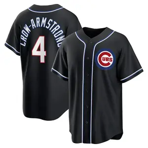 Unisex Baseball Chicago Cubs Team Pete Crow-Armstrong Fashion Replica Black Out Jersey