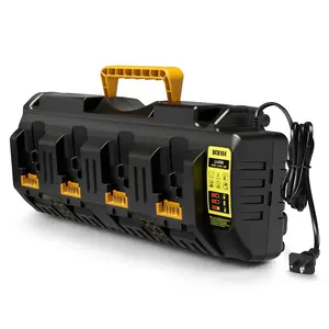 DCB104 20V MAX Battery Charger Replacement for Dewalt Battery Charger, 4 Port Multi Charger Station with 2 USB Ports, Compatible with Dewalt 12V-20V Batteries