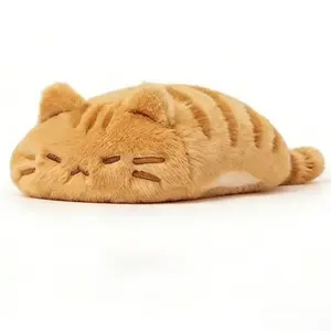 Cute Orange Cat Plush Toy Kawaii Fluffy Kitty Plushie Toy Soft Cat Stuffed Doll Toy Home Decoration for Friends Birthday Gift