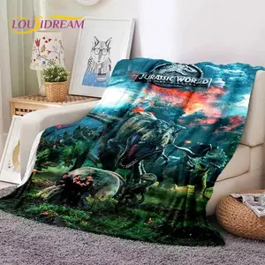 Funny Blankets 3D Cartoon Jurassic Park Dinosaur Dino Soft Flannel Blanket for Beds Bedroom Sofa Picnic,Throw Blanket for Outdoors Leisure Gift Christmas Present