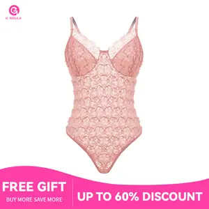 Plus Size Pink Lace Jumpsuit  Floral Sleeveless Bodysuit with Adjustable Straps, Sexy and Comfortable Basic Minimalist Spaghetti Strap Womenswear Tops,Casual Dresses