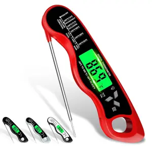 Meat Thermometer Digital，IP67 Waterproof Cooking Thermometer with Backlight, Calibration & Hold Function，Food Thermometer for Cooking,Outdoor Grilling