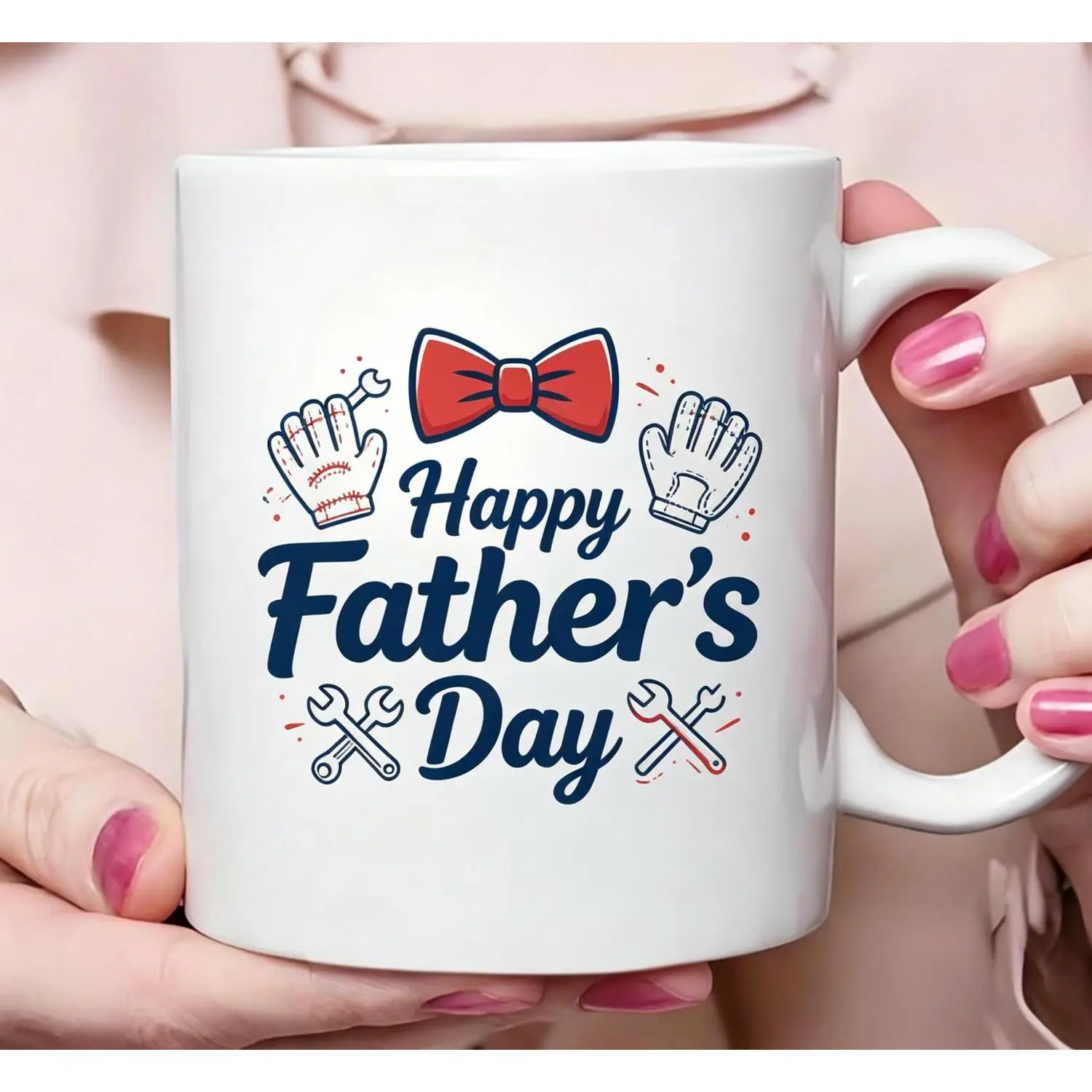 11oz Ceramic Mug, Happy Father's Day Personalized Style, Hot Item Custom Gift, Must-Have for Unique Presents, Great for Birthdays & Holidays