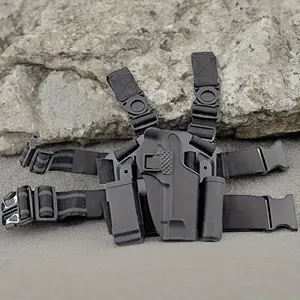 Tactical Gun Leg Holster Right Hand Paddle Thigh Belt Drop Pistol Holster with Magazine Flashlight Bag for 17 19 22 23 31 32