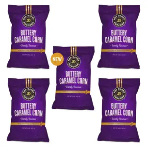 Pop Daddy Buttery Caramel Corn 5 PACK | Clean Label, Premium Caramel Corn | 8oz Individual Bags | 5 Pack |