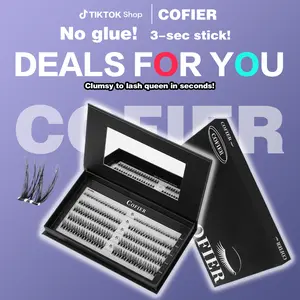 [Video] No Glue DIY Lash Kit lash lift kit at home Press on Lash Self-Adhesive Eyelash Kit Individual Lashes Beginner Friendly with Tweezers 80/90/120 Pcs Cosmetic Makeup bottom lash clusters