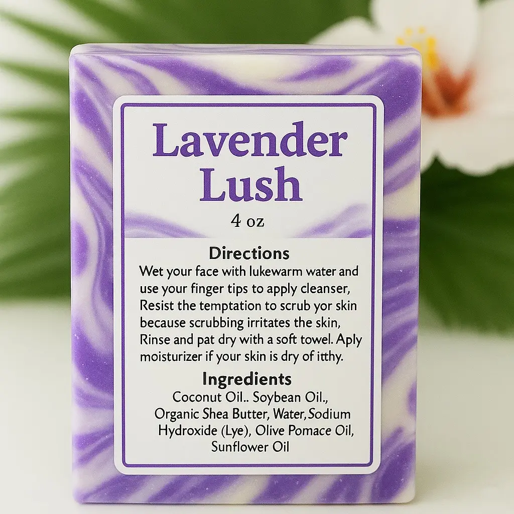 Lavender Lush | Moisturizing Bar For Sensitive Skin| Natural Organic Soap Bar| Face & Body Wash