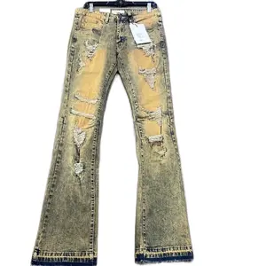 Men's Blind Trust Jeans - Two Colors Available, Distressed Look, Comfortable Fit, Suitable for Casual Wear - Menswear, Trouser washed jean