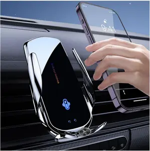 Wireless Car Charger Automotive Electric Induction 15W Wireless Charger Car Vent Mount Bracket Fast Charging Auto-Clamping Car Phone Holder Mount Air Vent Phone Holder Magnetic Mobile Automatic Smartphone