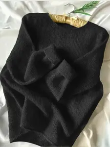 Pure Color Oversized Sweater Pullover, Soft Knitted Long Sleeve Top, Casual Loose Fit Minimalist Design, Perfect for Fall & Winter Wear, Knitwear