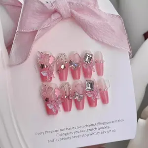 X66 Hand-worn nail Sprite Butterfly new Internet celebrity Dream detachable fake nail nail patch finished.salon-perfect look party press