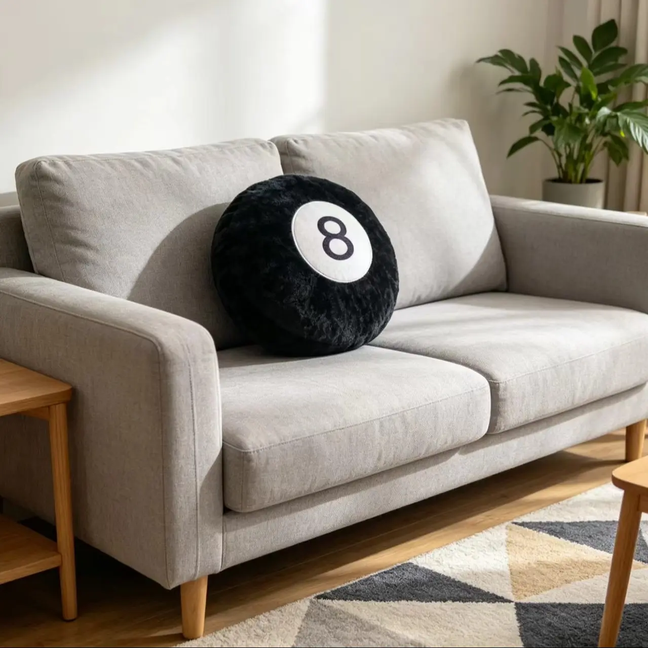 Soft Plush Cuddle Pillow for Table Stuffed Billiard, Adult Sofa Backrest Bed Pillow, Polyester Fiber Material, Ideal for Home Decoration, Soft Furry Cushion, Home Decorative Cushion, Comfy Cushions