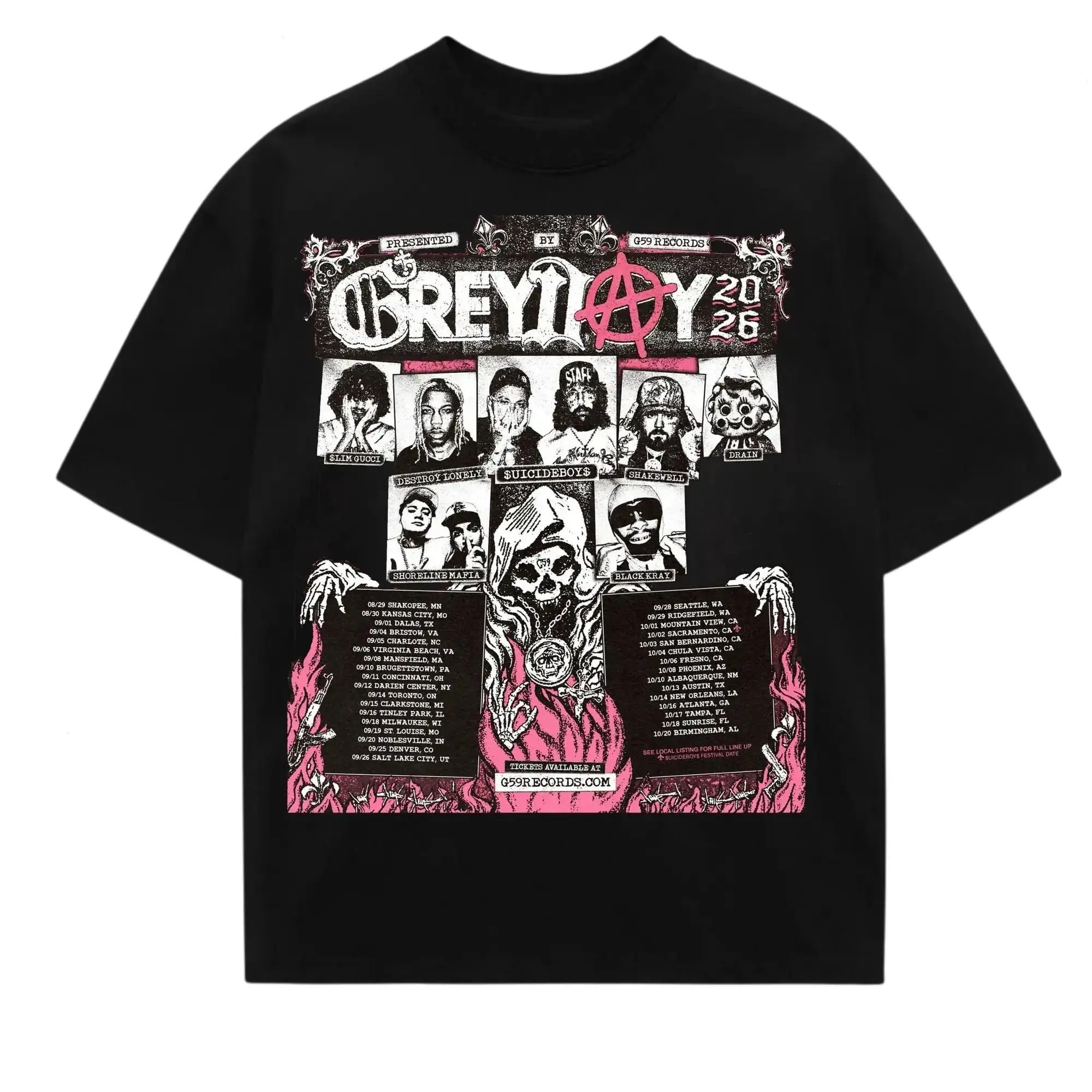 GreyDay 2026 v1 Tour Pink Shirt, SB Hip-Hop Grey 59 Shirt, Gift for Fan, Unisex Concert Tee