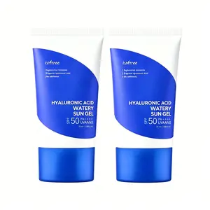 2PCS ISNTREE Hyaluronic Acid Moisturizing Sunscreen Gel SPF 50 PA++++ 50ml No Whitening, Lightweight Moisturizing, Suitable for Sensitive Skin, Korean Facial Sunscreen