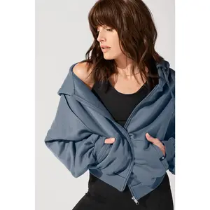 Zip Cloud Hoodie - Denim Blue (with toggles)