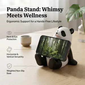 Lazy Panda Phone Stand - Cute Desk Decor & Phone Holder for Office & Home