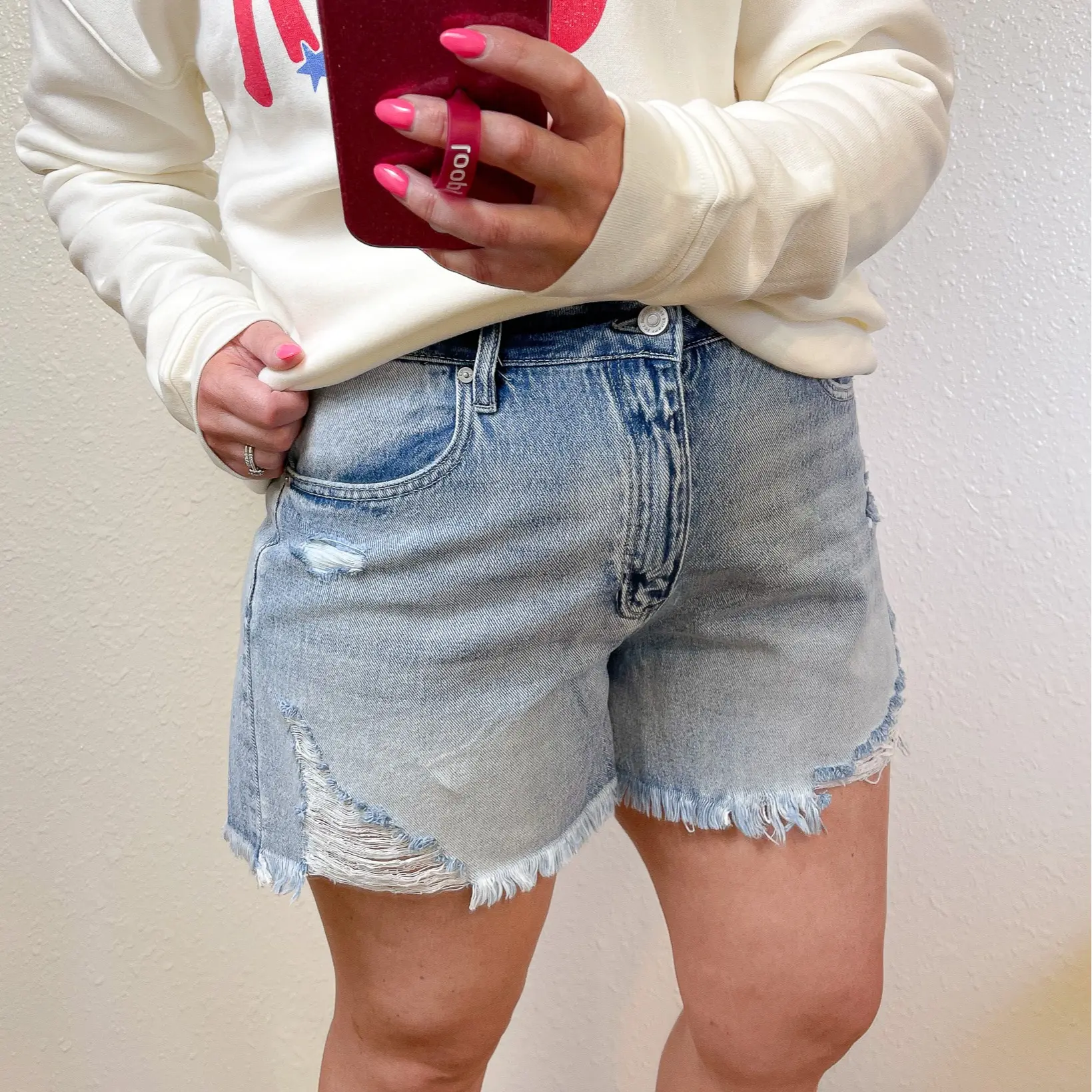 Distressed Mom Shorts