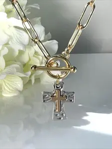 Vintage  Cross Pendant Necklace, Dainty Cross Necklace, Fashion Jewelry for Party, Daily Clothing Decor, Trendy All-match & Exquisite Jewelry for Birthday Gift