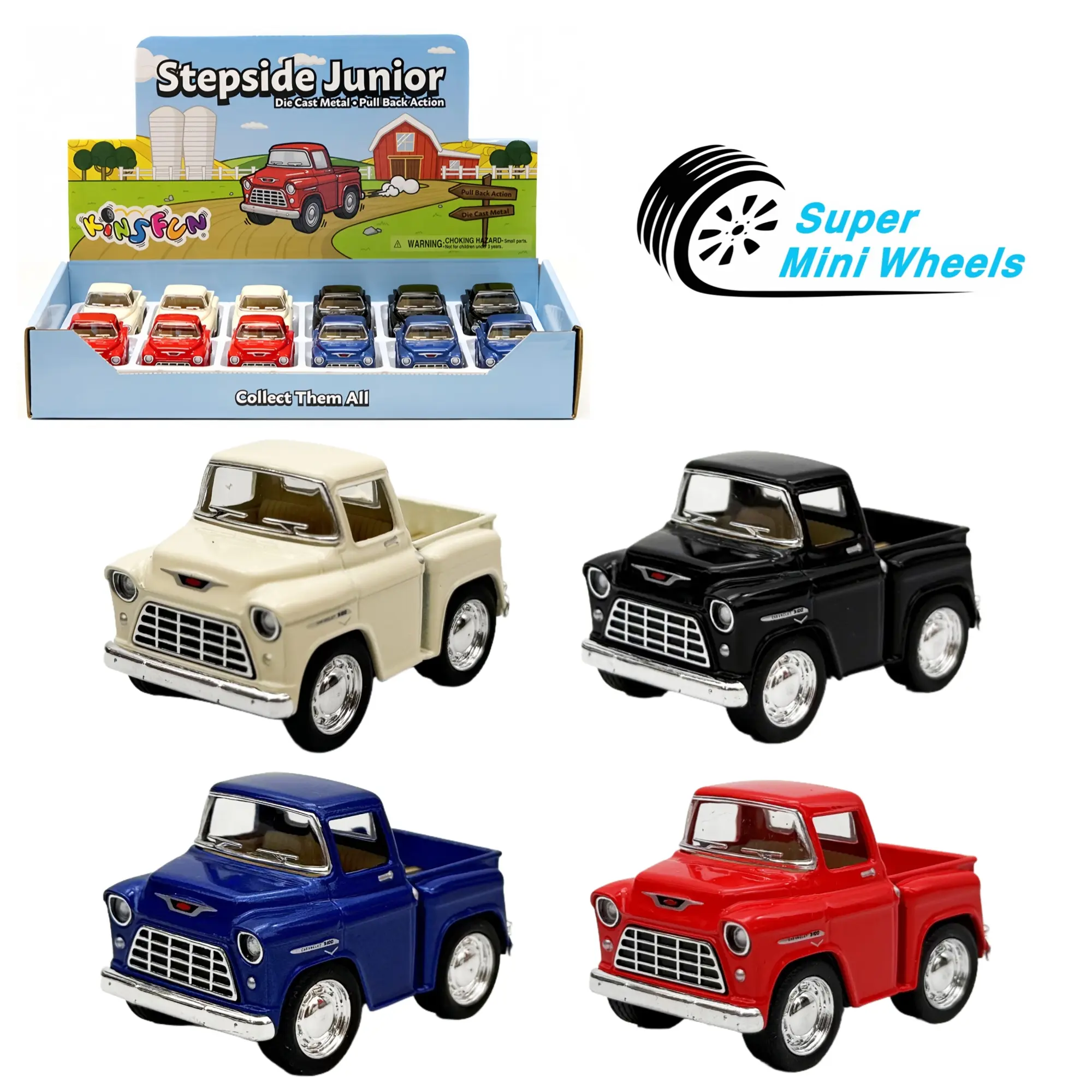 Kinsfun 1955 Chevrolet Stepside Pick-up Junior - 2" Diecast Car