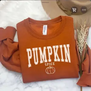 Pumpkin spice Crew Neck Cotton sweatshirt. Game Day Crew Neck Cotton