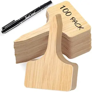 100pcs Plant Labels T Type Plant Tags  for Outdoor Garden 3.9 x 2.4